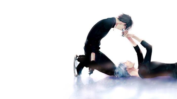 Yuuri Katsuki and Victor Nikiforov on ice