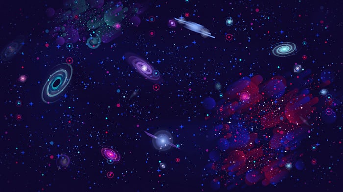 Digital Art of Space with Galaxies and Planets 4K