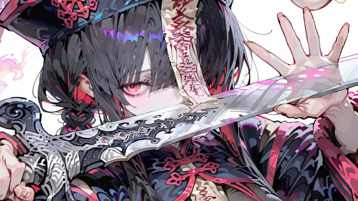 Anime Jiangshi Girl with Sword 4K
