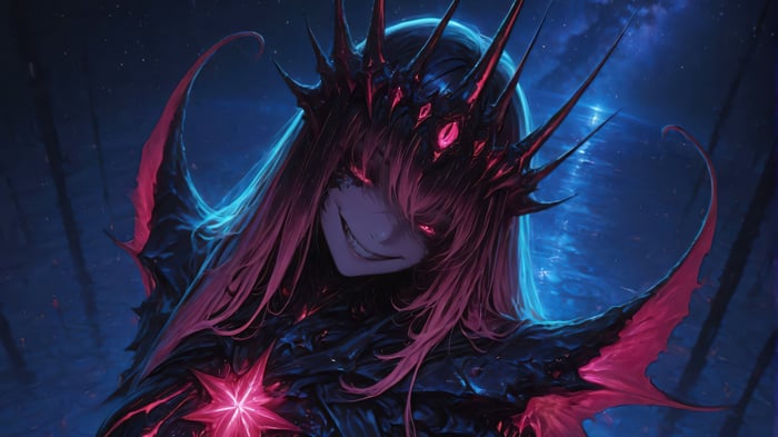 Anime Girl with Crown and Spikes 4K