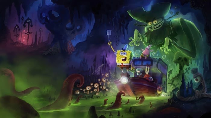 SpongeBob Movie: Flying Dutchman, SpongeBob, Patrick, Squidward, Mr. Krabs 4K
