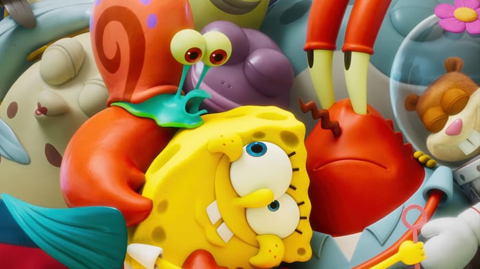 SpongeBob SquarePants, Gary, Mr. Krabs, and Sandy Cheeks 4K