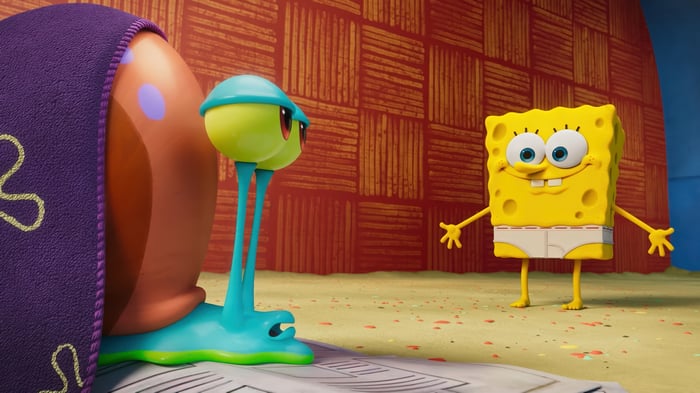 Gary the Snail and SpongeBob SquarePants in 4K