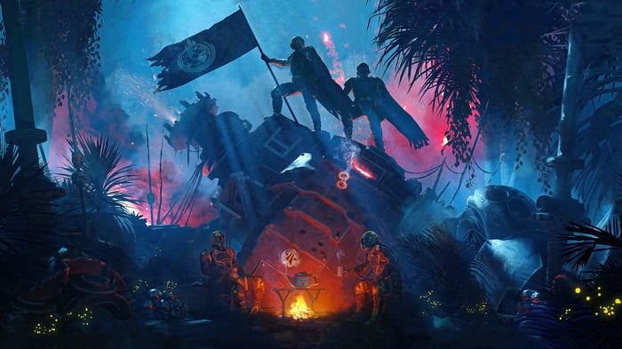 Helldivers 2 4K: Victory and Camping in a Ruined Jungle