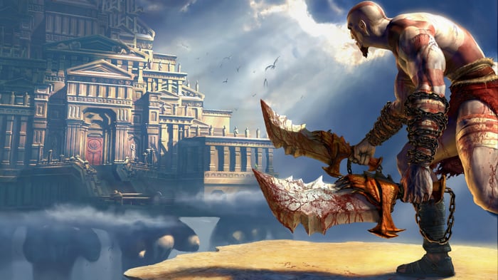 God of War Kratos with Blades of Chaos 4K
