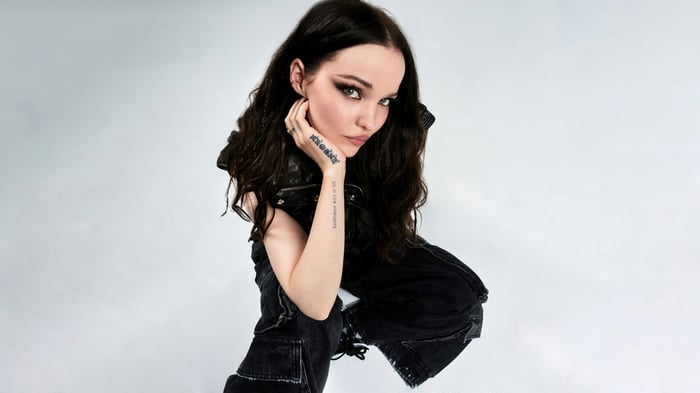 Dove Cameron in black outfit