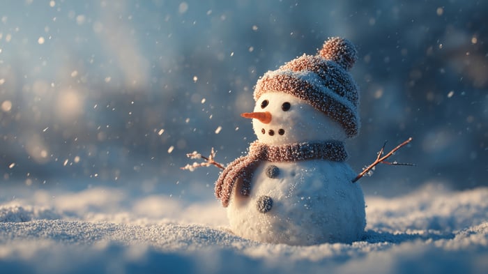 Cute Snowman in the Snow 4K