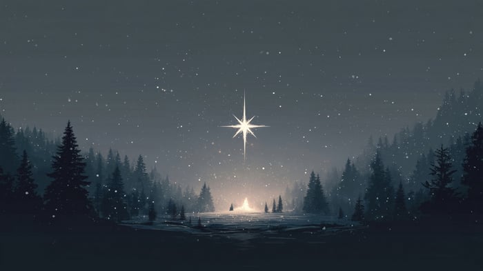 Bethlehem Star over a Winter Forest 4K