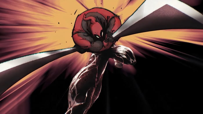 Deadpool holding a katana in Marvel Rivals 4K