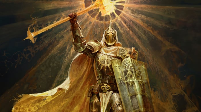 Diablo IV Knight with Hammer and Shield