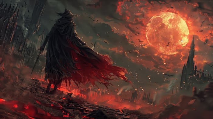 Bloodborne 4K: Hunter and Blood Moon