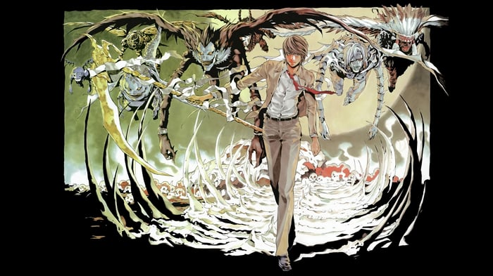 Light Yagami and Shinigami from Death Note 4K