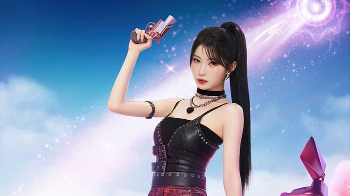 Asa from BABYMONSTER holding a gun in PUBG Mobile 4K