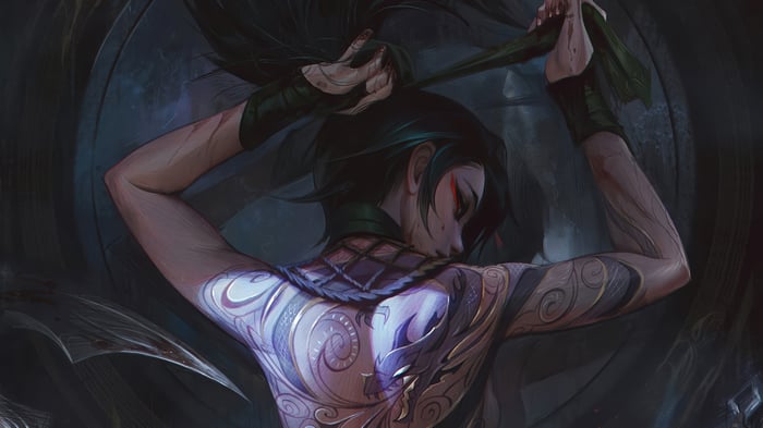 Akali with Dragon Tattoo from League of Legends 4K