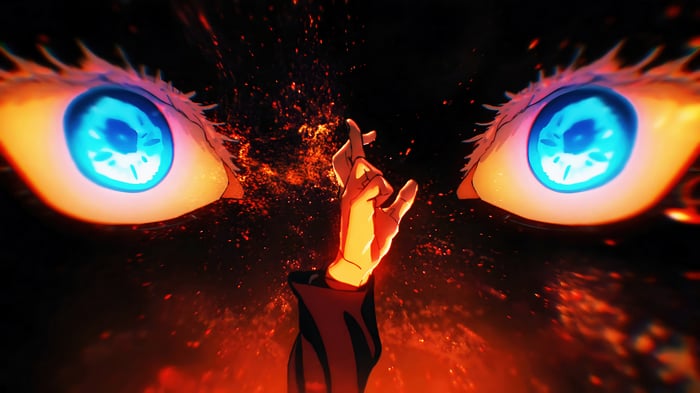 Satoru Gojo's Eyes and Hand in Jujutsu Kaisen 4K