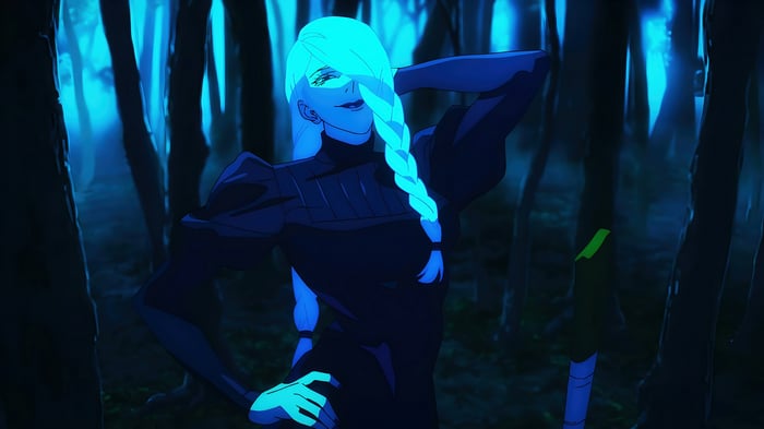 Mei Mei from Jujutsu Kaisen in a forest