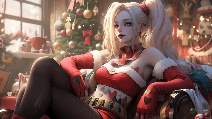 Harley Quinn in Christmas Outfit