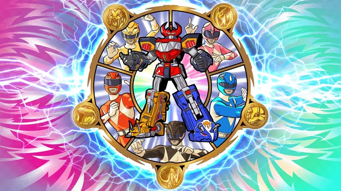 Power Rangers Megazord and Rangers in Fortnite 4K