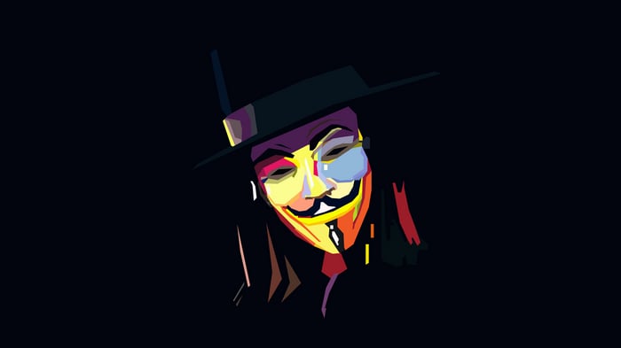 Anonymous V for Vendetta Digital Art 4K