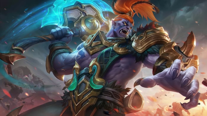 Balmond from Mobile Legends holding a glowing axe