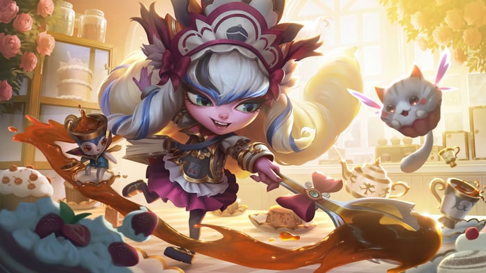 Lulu in Cafe Cuties skin from League of Legends 4K