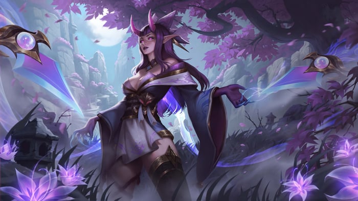 Spirit Blossom Evelynn in a mystical forest