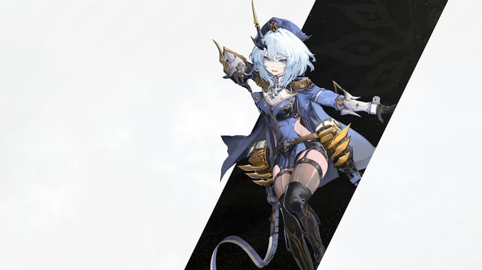 Duet Night Abyss Character in Blue Military Outfit