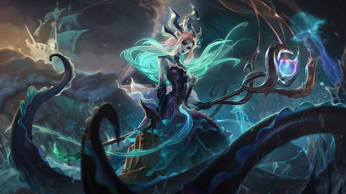 Nami Sunken Shadows League of Legends Splash Art 4K