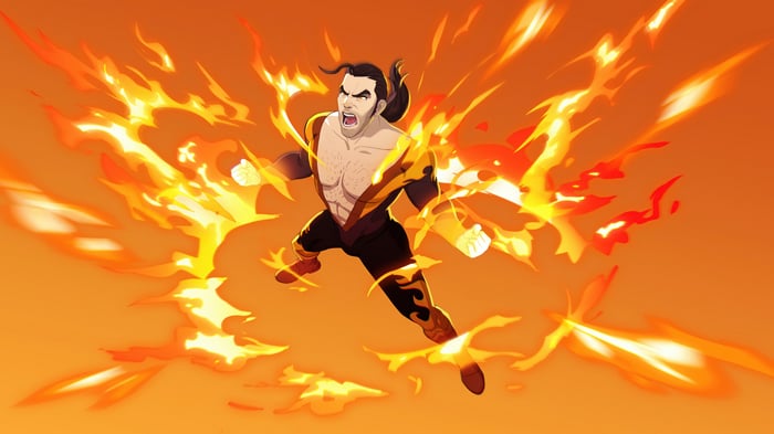 Man engulfed in flames