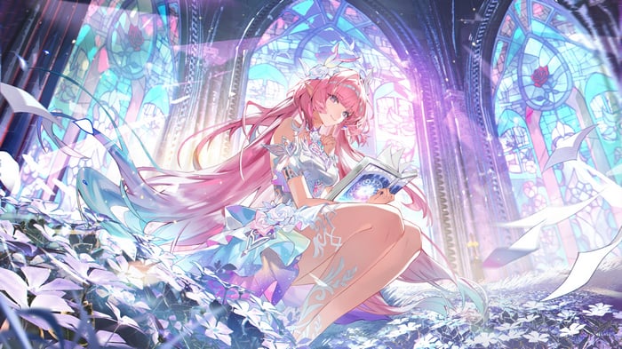 Cyrene from Honkai: Star Rail reading a book