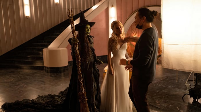 Elphaba and Glinda on the set of Wicked 4K