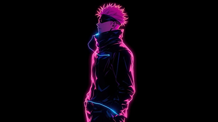 Satoru Gojo Neon Anime 4K