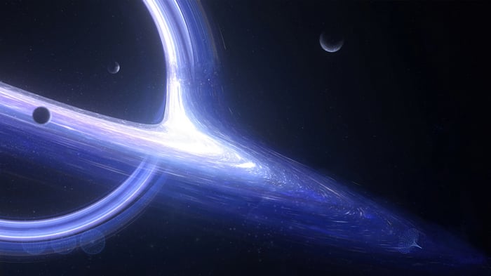 Black Hole with Planets and Accretion Disk 4K