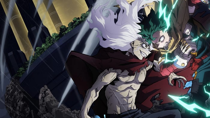 Tomura Shigaraki and Izuku Midoriya in My Hero Academia 4K