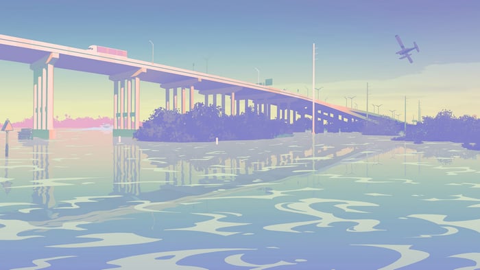 Grand Theft Auto 6 4K bridge over water