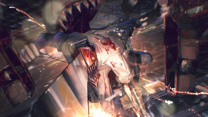 Denji as Shark Devil in Chainsaw Man 4K