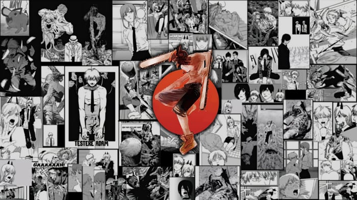 Chainsaw Man Anime Collage 4K
