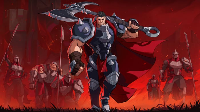 Darius and soldiers in League of Legends 4K