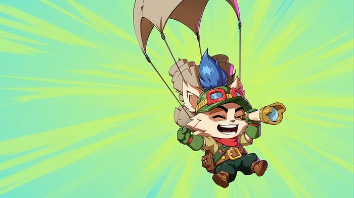 Teemo from League of Legends parachuting