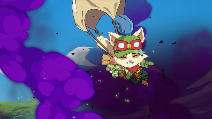 Teemo from League of Legends parachuting