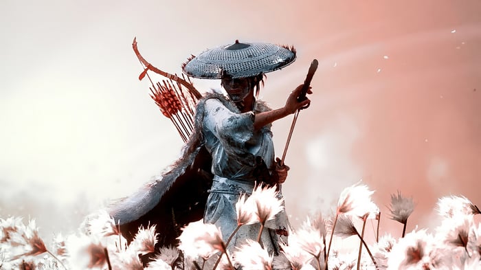 Ghost of Tsushima Samurai with Bow and Arrows