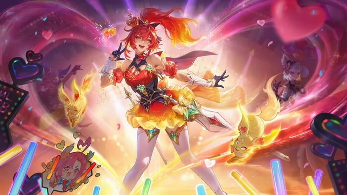 Fanny from Mobile Legends in a vibrant concert outfit