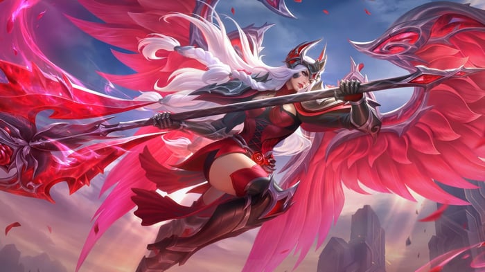 Freya from Mobile Legends with red wings