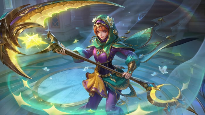 Ruby from Mobile Legends with a scythe