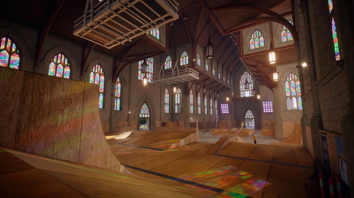 Skate 4K Game in Church