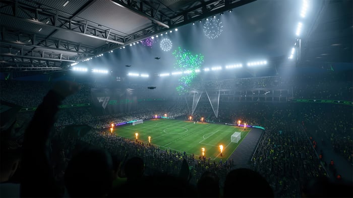 EA Sports FC 24 Stadium with Fireworks