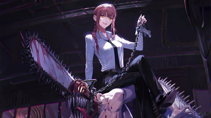 Makima and Chainsaw Man in 4K