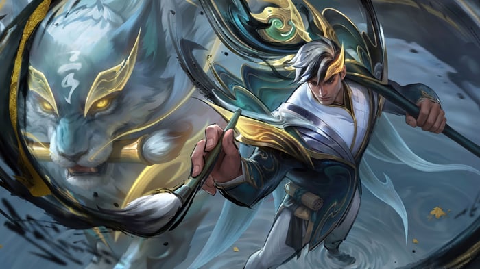 Jarvan IV Calligraphia League of Legends Splash Art 4K