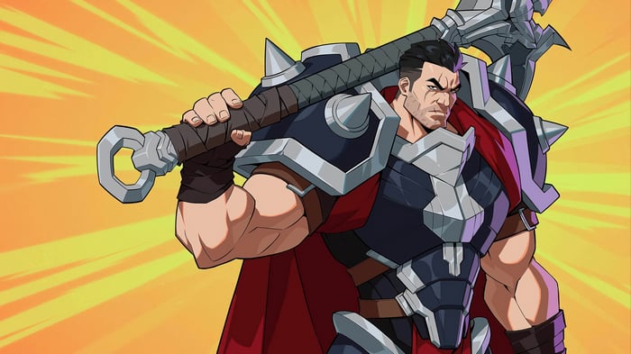 Darius from League of Legends holding a weapon