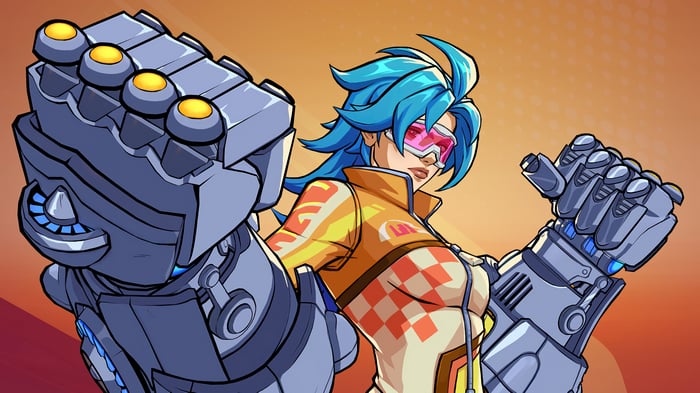 Vi from League of Legends with robotic arms
